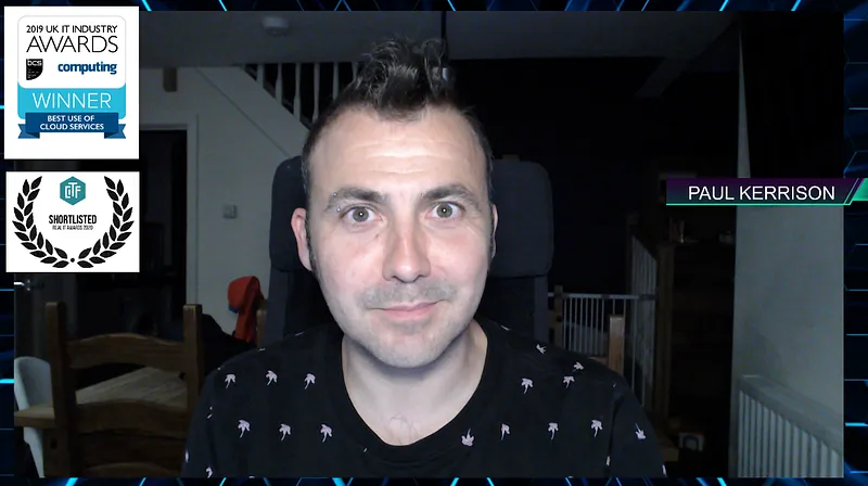 Cleaner OBS overlay with name badge and awards — the dialled-back Tintin look